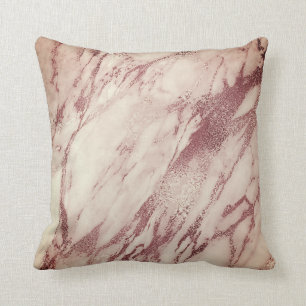 Coussin Le rose de rose rougissent cuivre de marbre