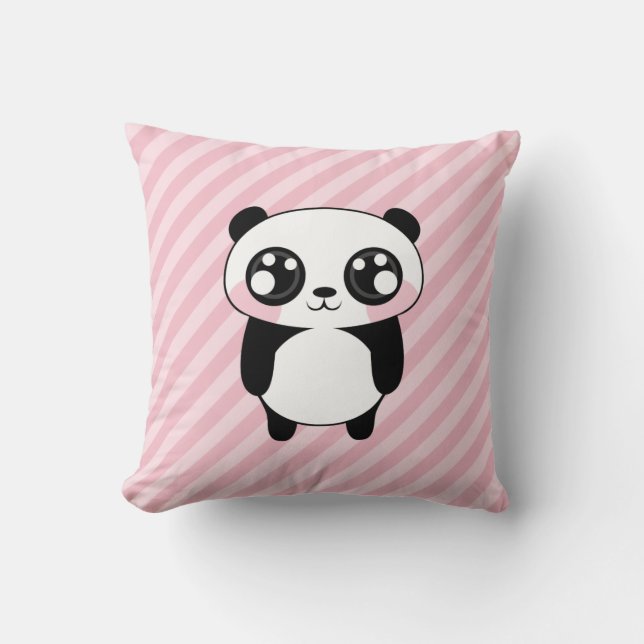 Coussin Le rose mignon d'ours panda barre l'arrière - plan (Recto)