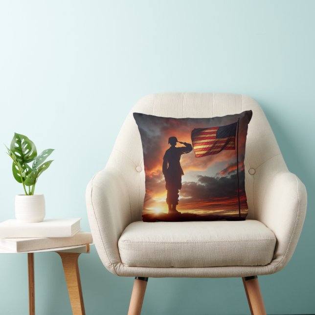 Coussin Le salut du soldat américain (Chaise)