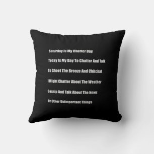 Coussin Le samedi est mon jour de bavardage
