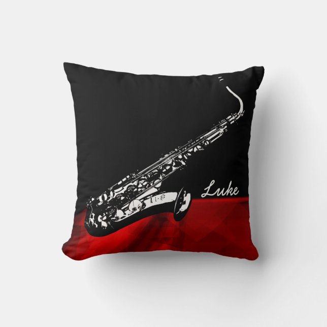 Coussin Le saxophone/coussin personnalisé (Recto)