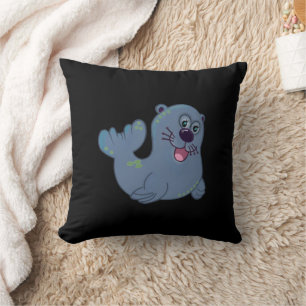 Coussin Le Sceau De Tissu Chez Zazzle Mascot Caractère Log