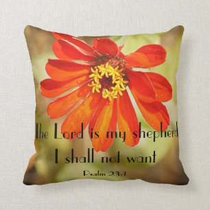 Coussin Le Seigneur est mon berger, je ne veux pas