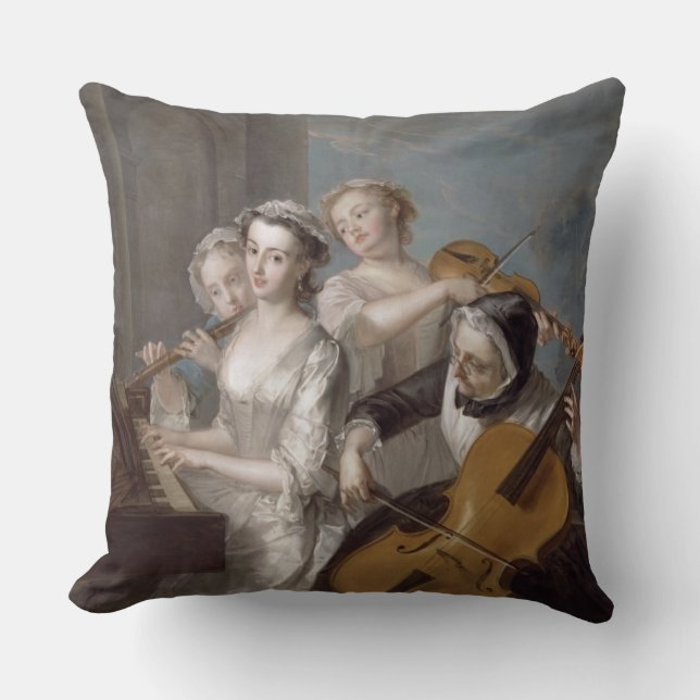 Coussin Le sens de l'audition, c.1744-7 (huile sur la (Recto)