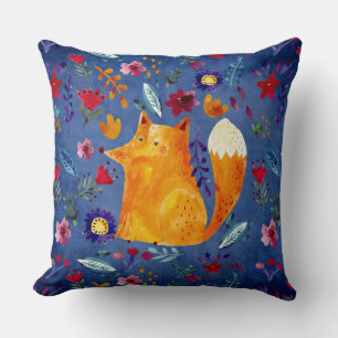 Coussin Le Smart Fox dans le jardin des fleurs