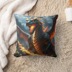 Coussin "Le souffle d'Inferno : la flamme du dragon"