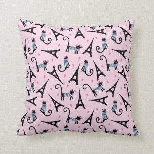Coussin Le style français a habillé le chat avec le motif