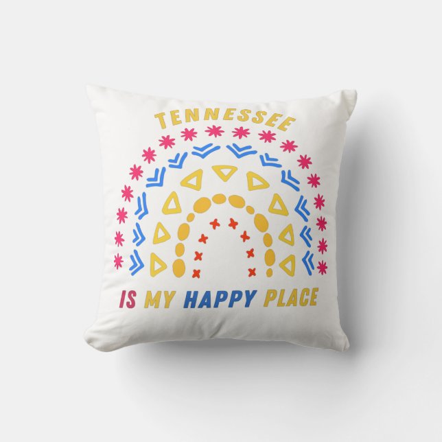 Coussin Le Tennessee est mon endroit heureux (Recto)