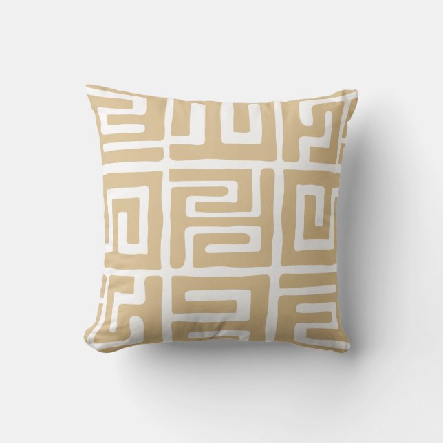 Coussin Le tissu de Kuba a inspiré le blanc bronzage de (Recto)