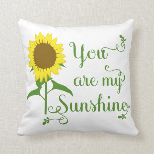 Coussin Le tournesol jaune floral Tu es mon amour du solei