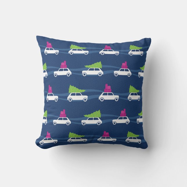 Coussin Le trafic de Noël de Mini Cooper (Recto)