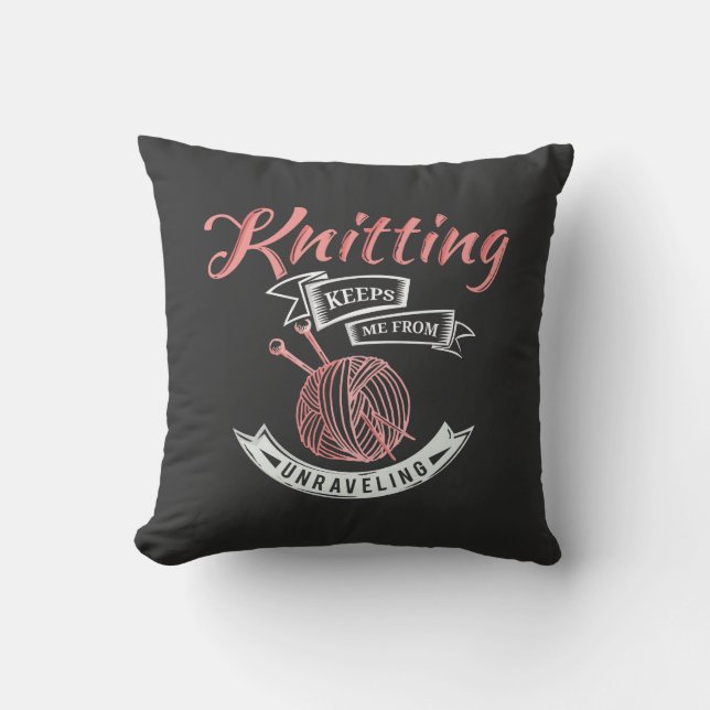 Coussin Le tricot M'Empêche De Démêler La Nouveauté (Recto)