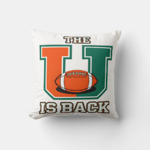 Coussin Le U Est De Retour Orange et Vert Football Univers