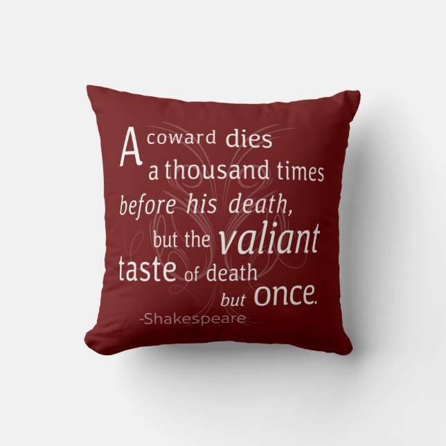Coussin Le Valiant meurt mais une fois Shakespeare (Recto)