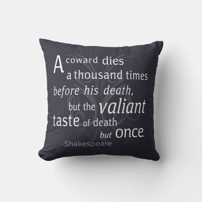 Coussin Le Valiant meurt mais une fois Shakespeare (Recto)