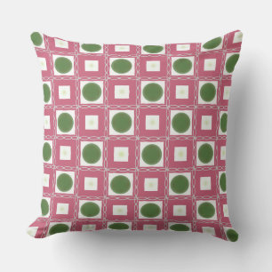 Coussin Le Vert Olive Correspond À Des Formes Rose Foncé