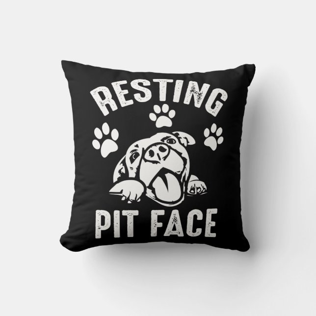 Coussin Le visage de la fosse de repos - L'amour du chien  (Recto)
