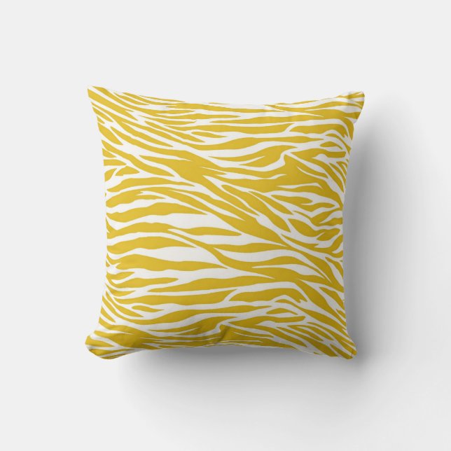 Coussin Le zèbre jaune barre le carreau (Recto)