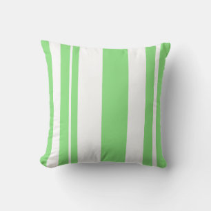 Coussin Lecteur à lancer rayé blanc et vert clair