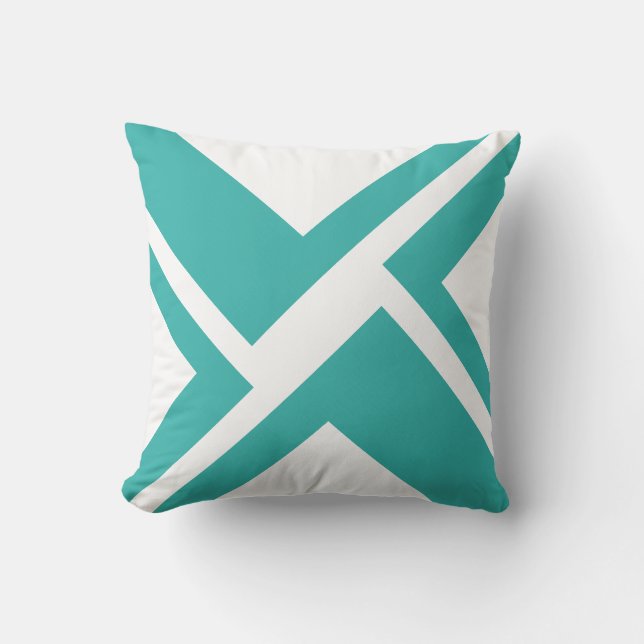 Coussin Lecteur blanc et Turquoise (Recto)