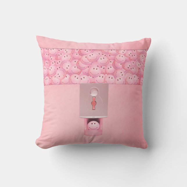 Coussin Lecteur de gumball rose (Recto)