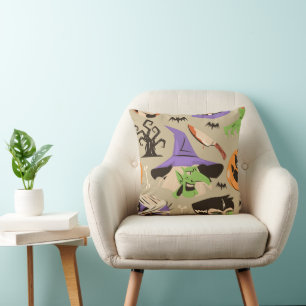 Coussin Lecteur de motif vintage Halloween