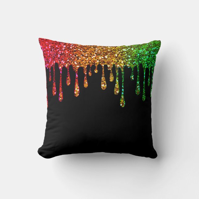Coussin Lecteurs de Parties scintillant arc-en-ciel Rasta  (Recto)