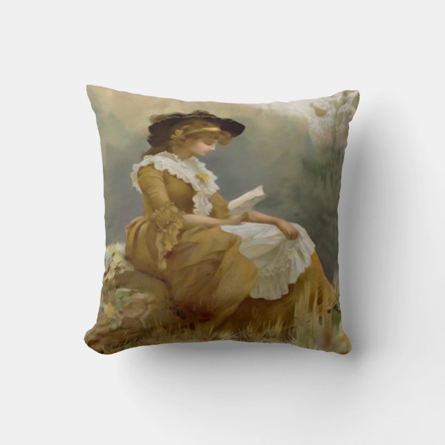 Coussin Lecture vintage Blond Lady (Recto)