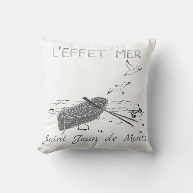 Coussin  L'effet mer - plage à personnaliser (Recto)