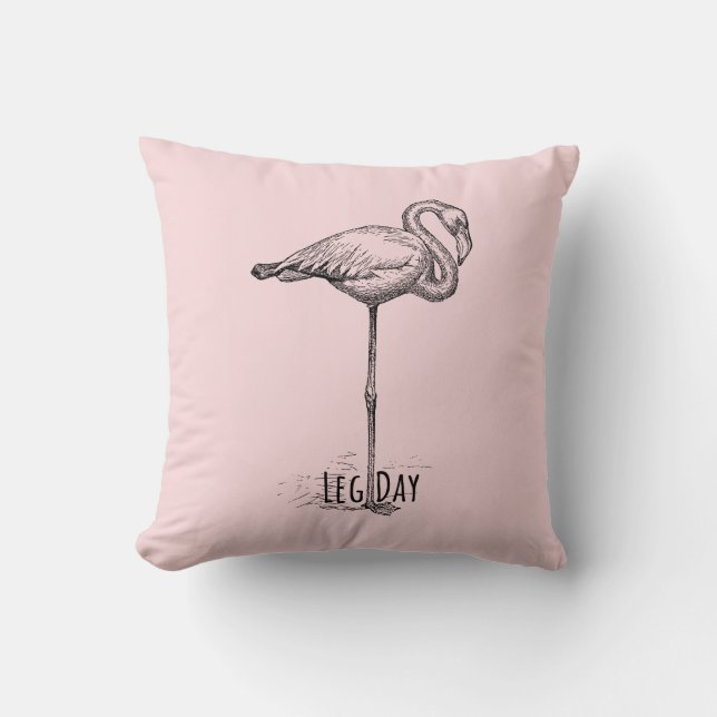 Coussin Leg Day Elegant Flamingo Fun Fitness (Recto)