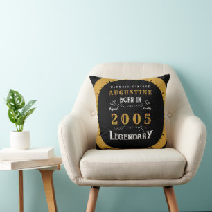 Coussin Légende d'anniversaire 21 ans née en 2005