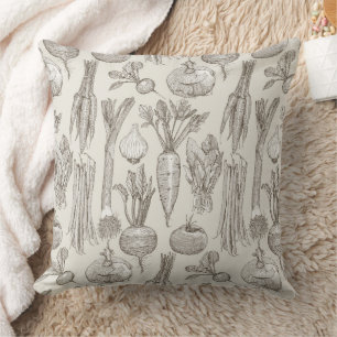 Coussin légumes du marché fermier thé fort blanc