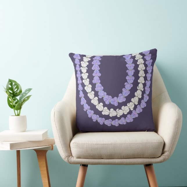 Coussin lei de fleur de couronne imprimée hawaïenne (Chaise)