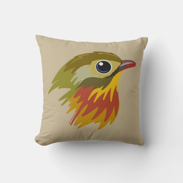 Coussin Leiothrix à bec rouge - simplifié (Recto)
