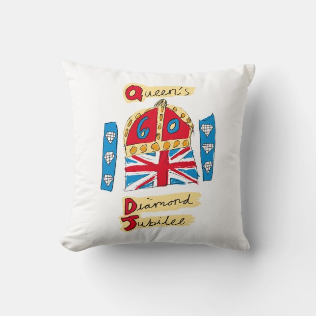Coussin L'Emblème du jubilé de diamant de la Reine (Recto)