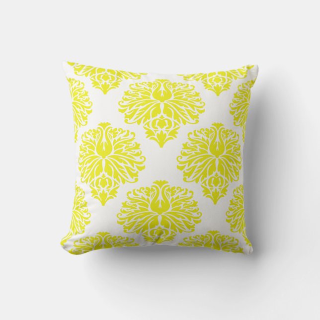 Coussin Lemon Elegant Damask (Recto)