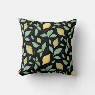 Coussin Lemon pattern on black