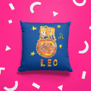 Coussin Leo le signe étoile Lion zodiac juillet août gros 