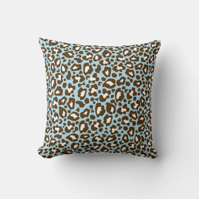 Coussin Léopard bleu et Brown Poster de animal tacheté (Recto)
