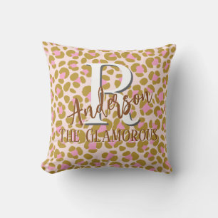 Coussin Leopard Brown rose beige Personnalisé