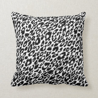 Coussin Léopard classique noir et blanc