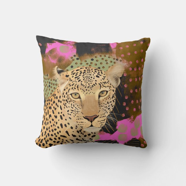 Coussin Léopard hypnotique (Recto)