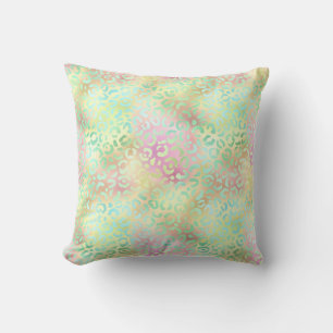 Coussin *~* Leopard Iridescente Poster de animal arc-en-ci