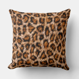 Coussin Leopard Jaguar Chat fourrure Brown Motif-24609