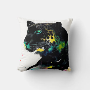 Coussin Leopard Nature sauvage Animal Couleur Art Peinture