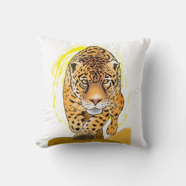 Coussin léopard ou jaguar peint (Recto)