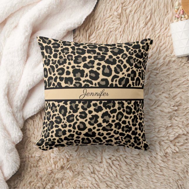 Coussin Leopard Poster de animal Cheetah Gold Trendy Safar (Couverture)