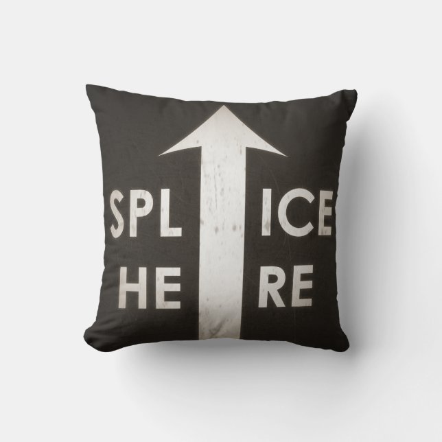 Coussin L'épissure de film ici se reposent (Recto)