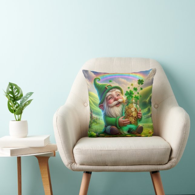 Coussin Leprechaun Irlandais Avec Pièces D'Or (Chaise)