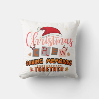 Coussin L'équipage de Noël cuire des souvenirs ensemble